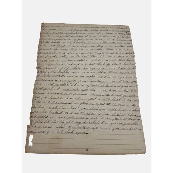 Antique Handwritten Sermon Notes Written On Long Distance Medical Questionnaire - Picture 5 of 6